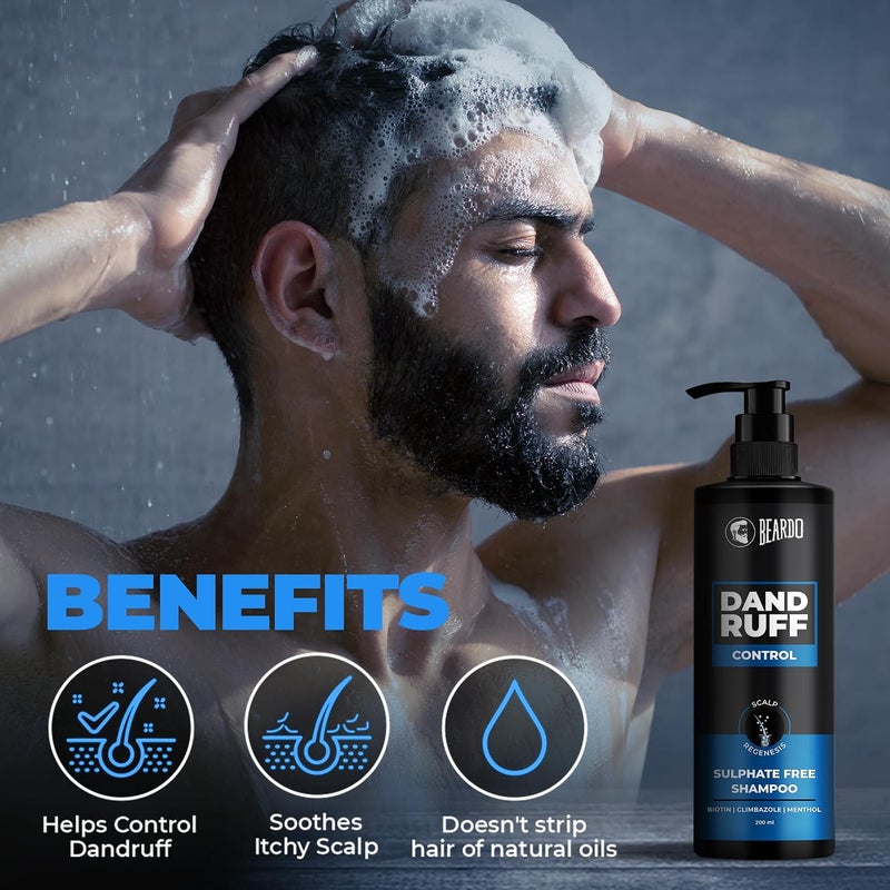 BEARDO BD Dandruff Control Sulphate Free Shampoo 200ml - Image 3