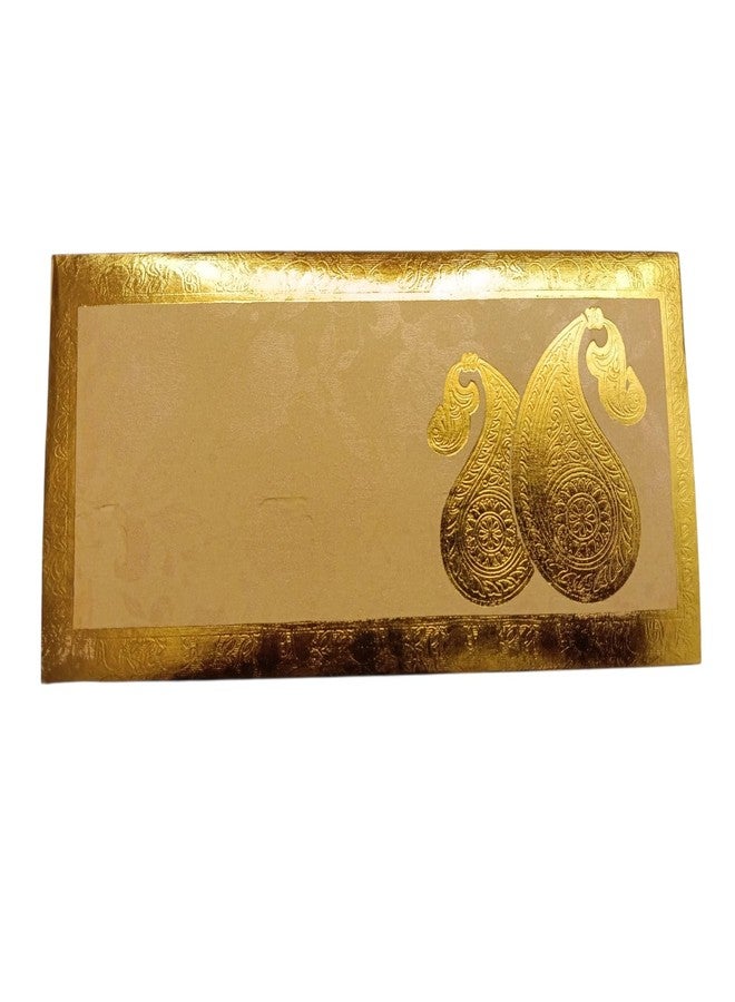 Aywal Pack of 20, Rectangle Shape Metallic Paper Shagun Envelopes for Gifting Cash Sagan Lifafa Wedding, 19 X 9 cm, Peacock Design - Image 1
