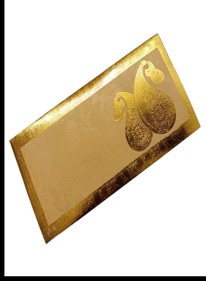 Aywal Pack of 20, Rectangle Shape Metallic Paper Shagun Envelopes for Gifting Cash Sagan Lifafa Wedding, 19 X 9 cm, Peacock Design - Image 2