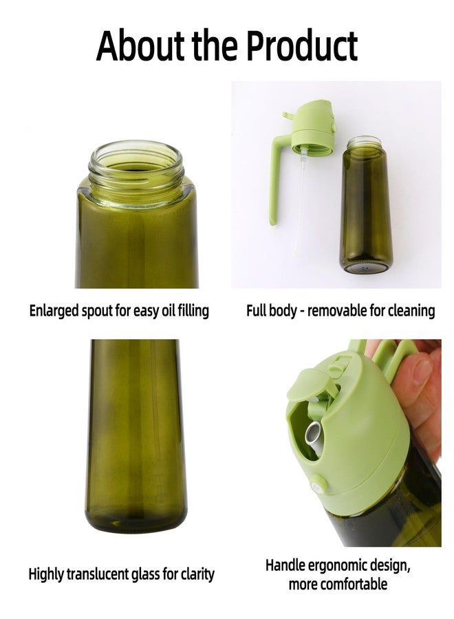 Aovdy 16oz/470ml Olive Oil Dispenser Bottle for Kitchen Gadgets and Air Fryer Accessories - Olive Oil Sprayer for Cooking - Light-Blocking Dark Green - Image 4