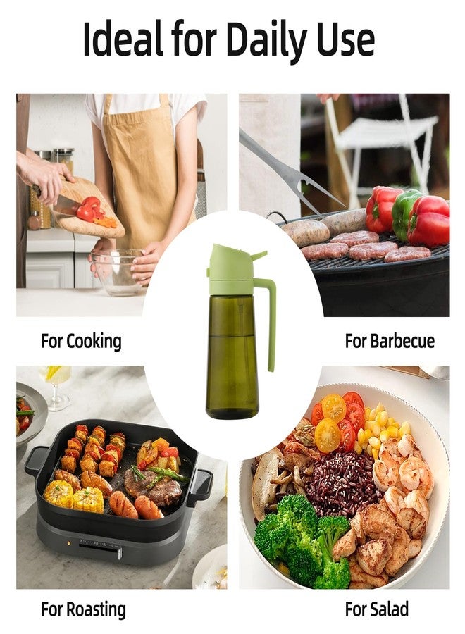 Aovdy 16oz/470ml Olive Oil Dispenser Bottle for Kitchen Gadgets and Air Fryer Accessories - Olive Oil Sprayer for Cooking - Light-Blocking Dark Green - Image 2