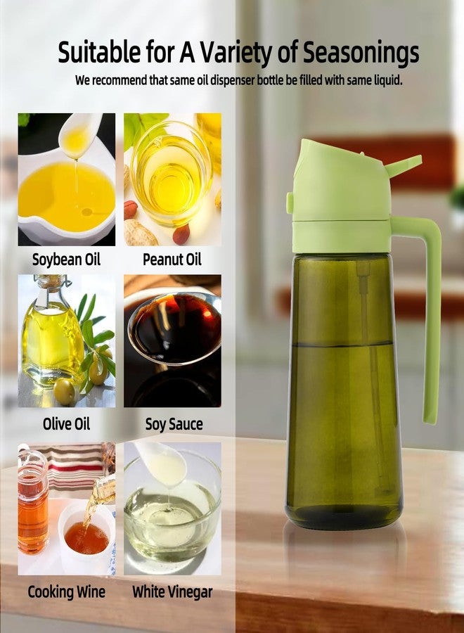 Aovdy 16oz/470ml Olive Oil Dispenser Bottle for Kitchen Gadgets and Air Fryer Accessories - Olive Oil Sprayer for Cooking - Light-Blocking Dark Green - Image 3