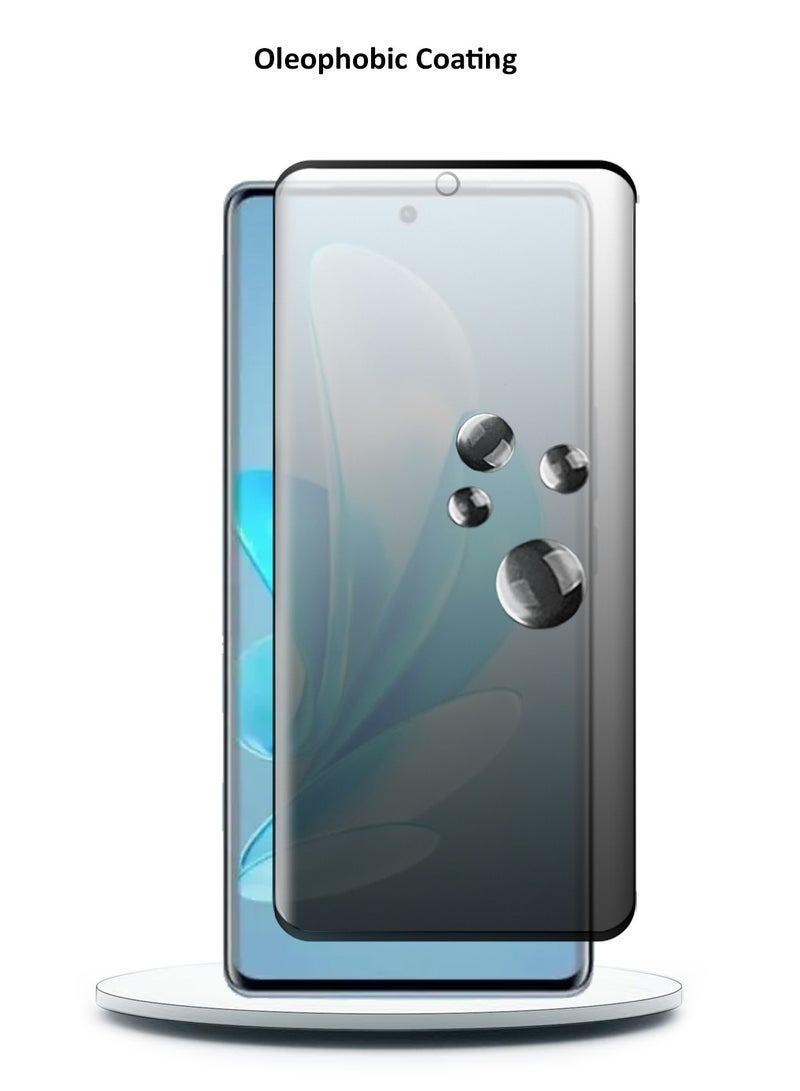 Wtech Vivo V29 5G 2023 Nano Ceramic Privacy Full Glue Full Cover Matte Flexible Screen Protector (MSCNMP) - Clear/Black - Image 5