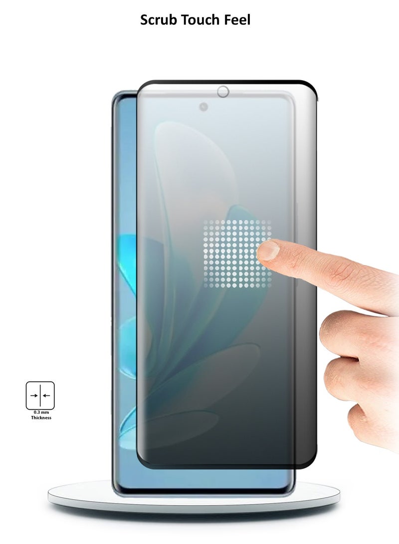 Wtech Vivo V29 5G 2023 Nano Ceramic Privacy Full Glue Full Cover Matte Flexible Screen Protector (MSCNMP) - Clear/Black - Image 3