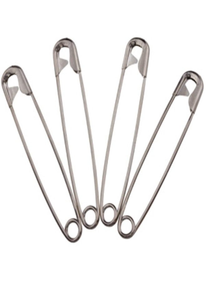 Leakmaster Adult Sized Cloth Diapering Pins - Jumbo 3-Inch Size - 4 Pack - Nickle Plated with Locking Heads - Image 1