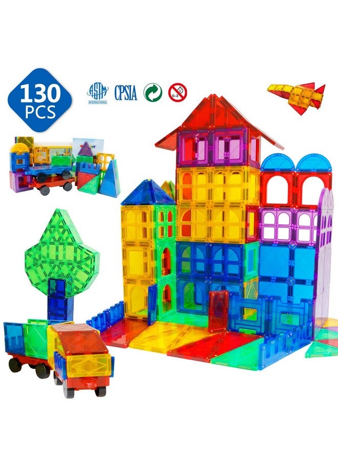 Magblock Magnetic Tiles Building Blocks 130 Pcs Magnet Tiles For Kids Ages 4-8 Magnetic Toys For Boys And Girls Ages 8-10 - Image 4