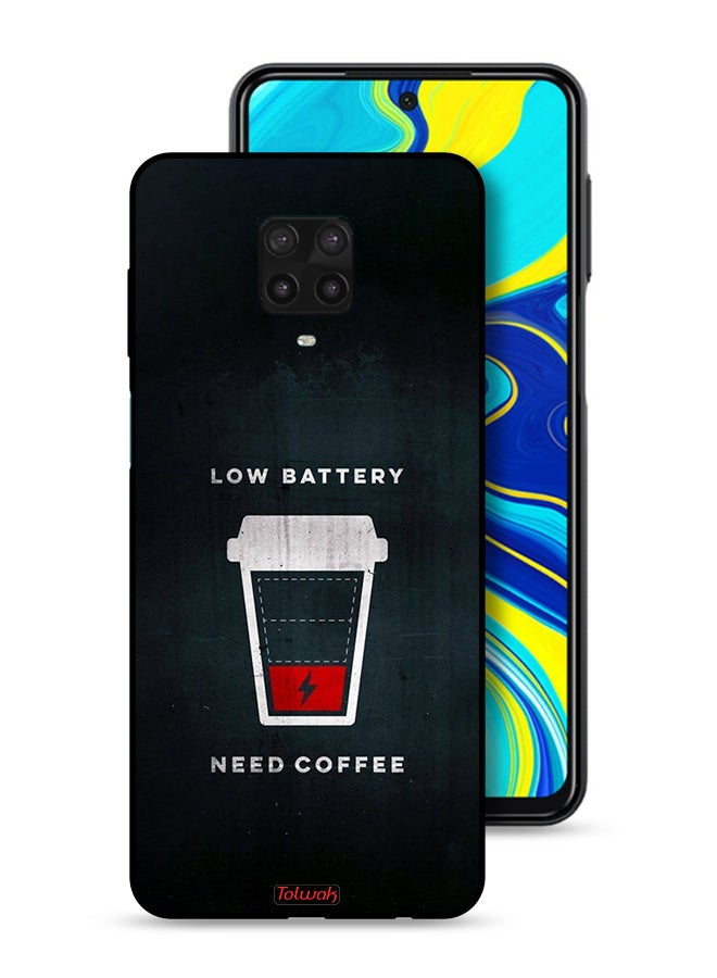 Tolwak Xiaomi Redmi Note 9 Pro Protective Case Cover Low Battery Need Coffee - Image 1