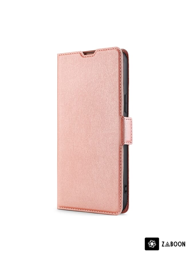 For Alcatel 1C / 1C Dual 5009A Ultra-thin Voltage Side Buckle PU + TPU Leather Phone Case(Rose Gold)