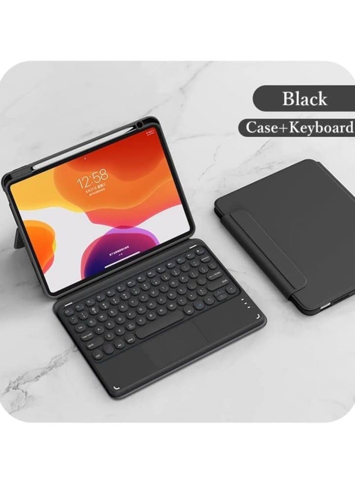 VKL Arabic and English Keyboard Case with Touchpad for iPad 10.9" Air 5th 4th Generation iPad Pro 11 Inch, Vertical Magnetic Detachable Magic Back Clear Cover with Pencil Holder (Black) - Image 2