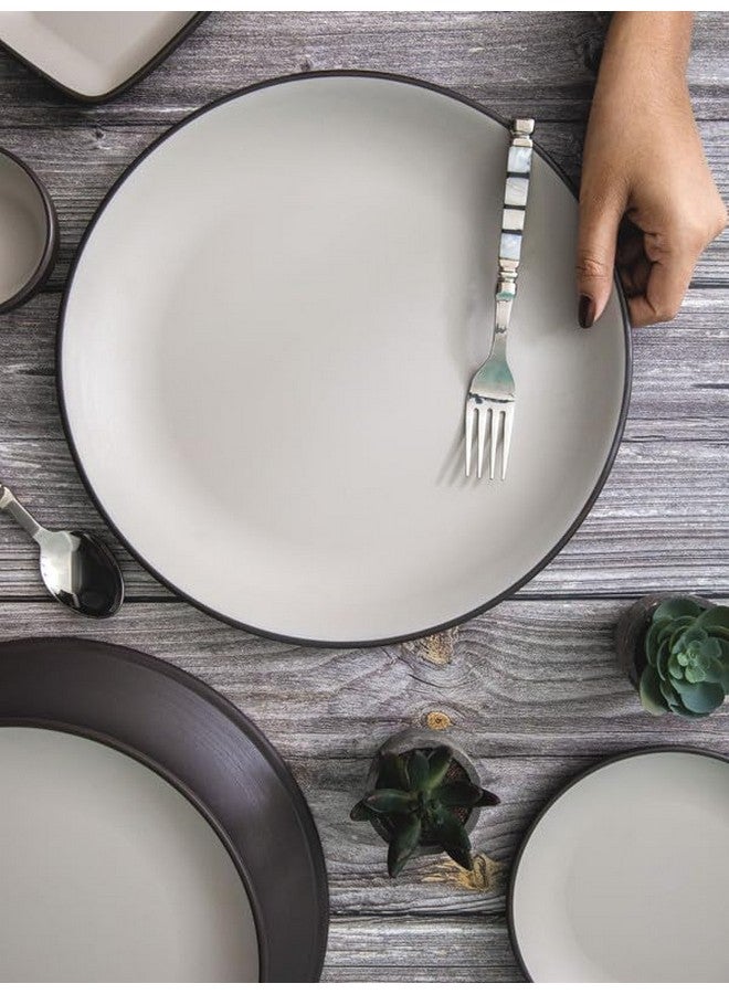 Servewell Double Toned Buffet Plate (Set of 6pcs) 32cm - Green Black - Image 2