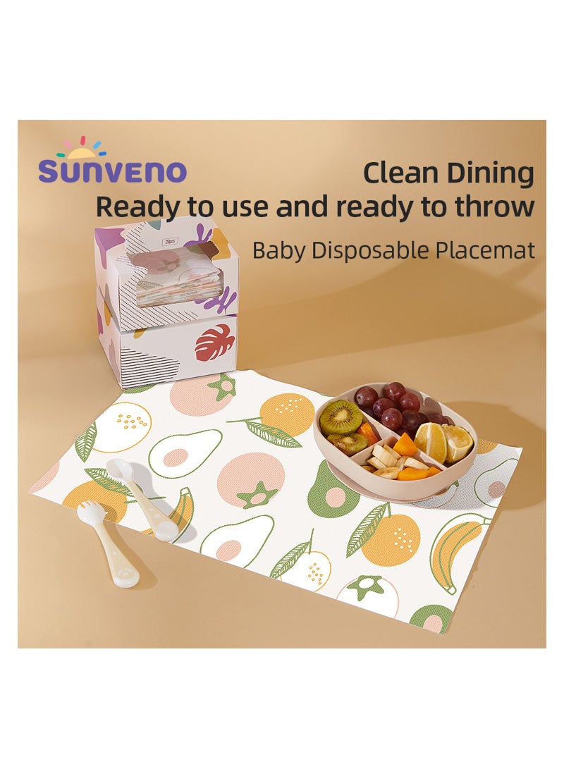 Sunveno Baby Feeding Disposable Travel Multipurpose Placemats 20 Pcs/Pack - Image 2