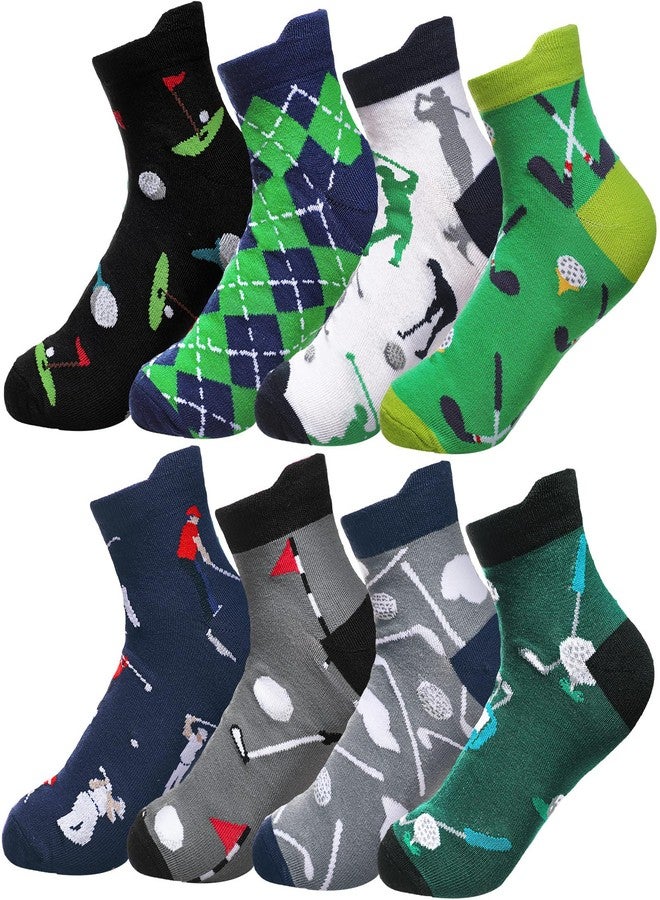 Bonuci 8 Pairs Christmas Golf Socks Gifts Novelty Funny Ankle Low Cut Socks Stocking Stuffers Gift for Adult Sport Golf Lover(Male) - Image 1