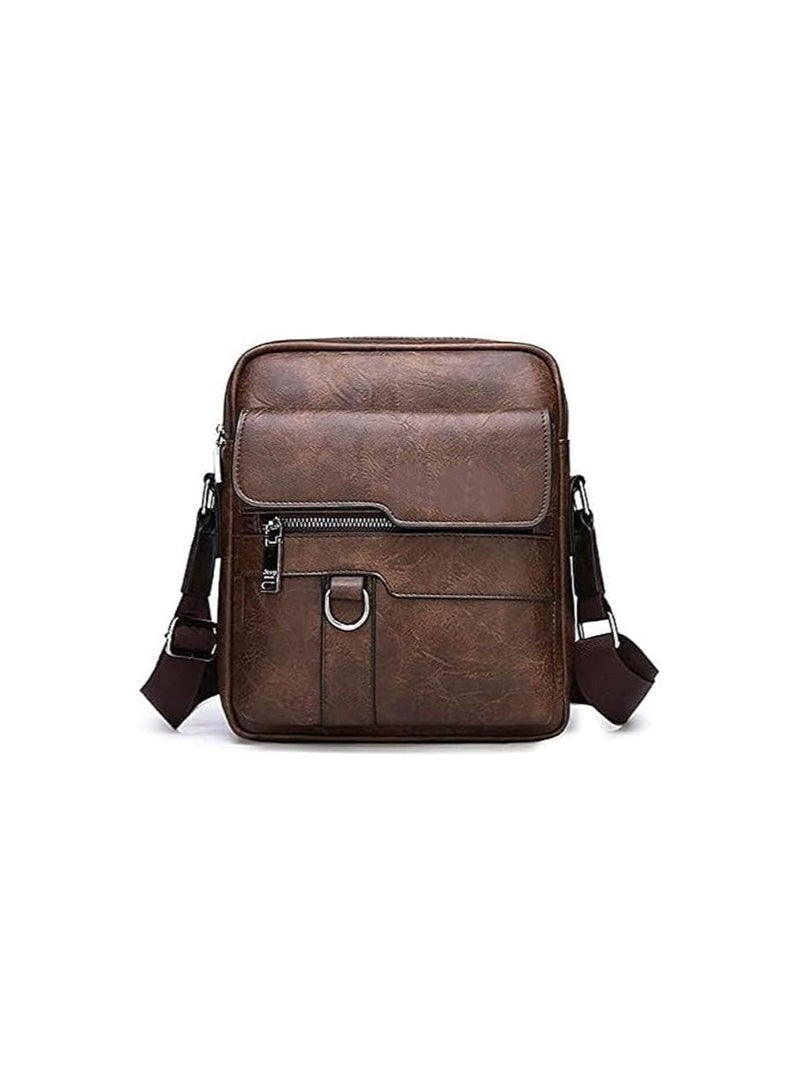 Classic Men’s Genuine Leather Crossbody Bag – Elegant & Practical with Adjustable Strap & Multiple Pockets (Code 220287) - Image 1