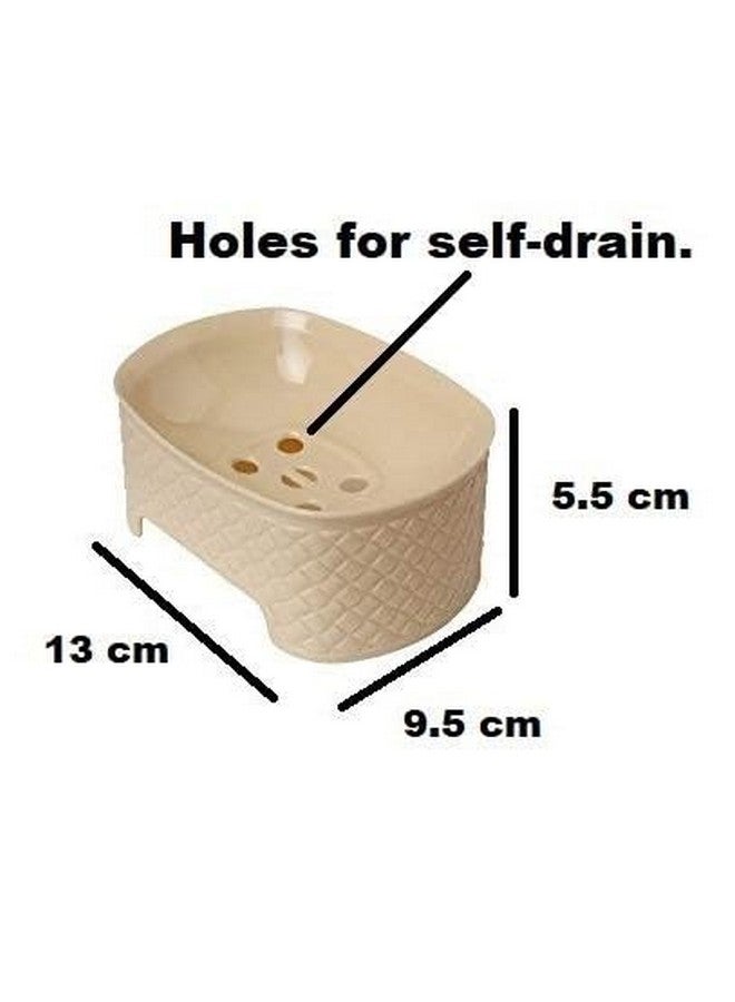 CSM Soap Holder Stand Self Draining Soap Dish Holder Soap Box For Shower For Bathroom, Kitchen, Bathtub, Wash Basins (Multicolor, Plastic)- Set Of 3 Soapcases - Image 3