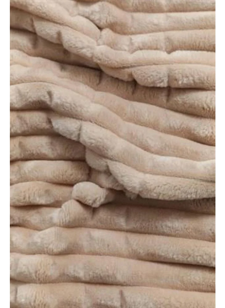 MERINOS Modern Line 3 Piece Double Blanket Set Mocha