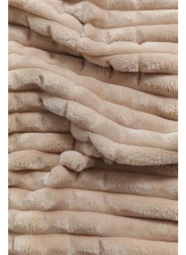 MERINOS - Modern Line 3 Piece Double Blanket Set Mocha - Image 1