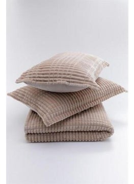 MERINOS Modern Line 3 Piece Double Blanket Set Mocha  - Image 2