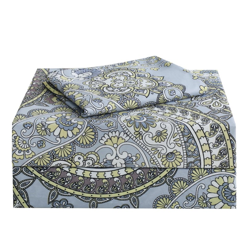 JSD Paisley Sheet Set Twin Size  3 Piece Retro Pattern Microfiber Bedding Sheets Extra Deep Pocket - Image 1