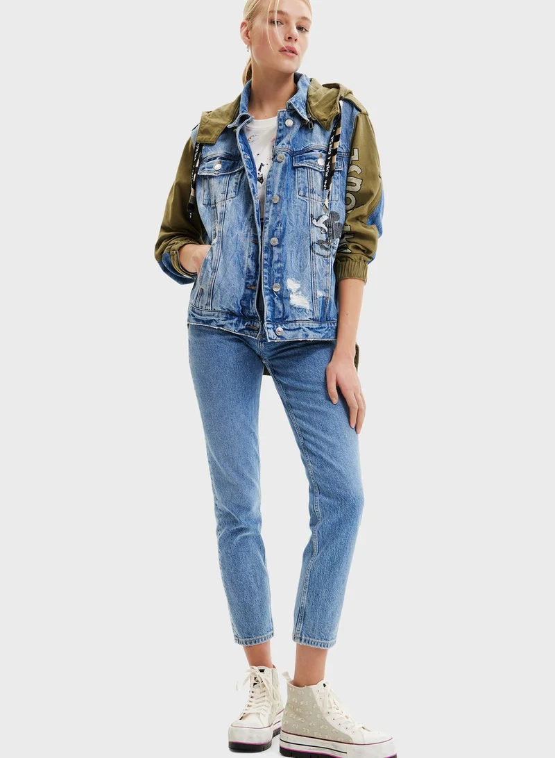 DESIGUAL Pocket Detail Denim Jacket