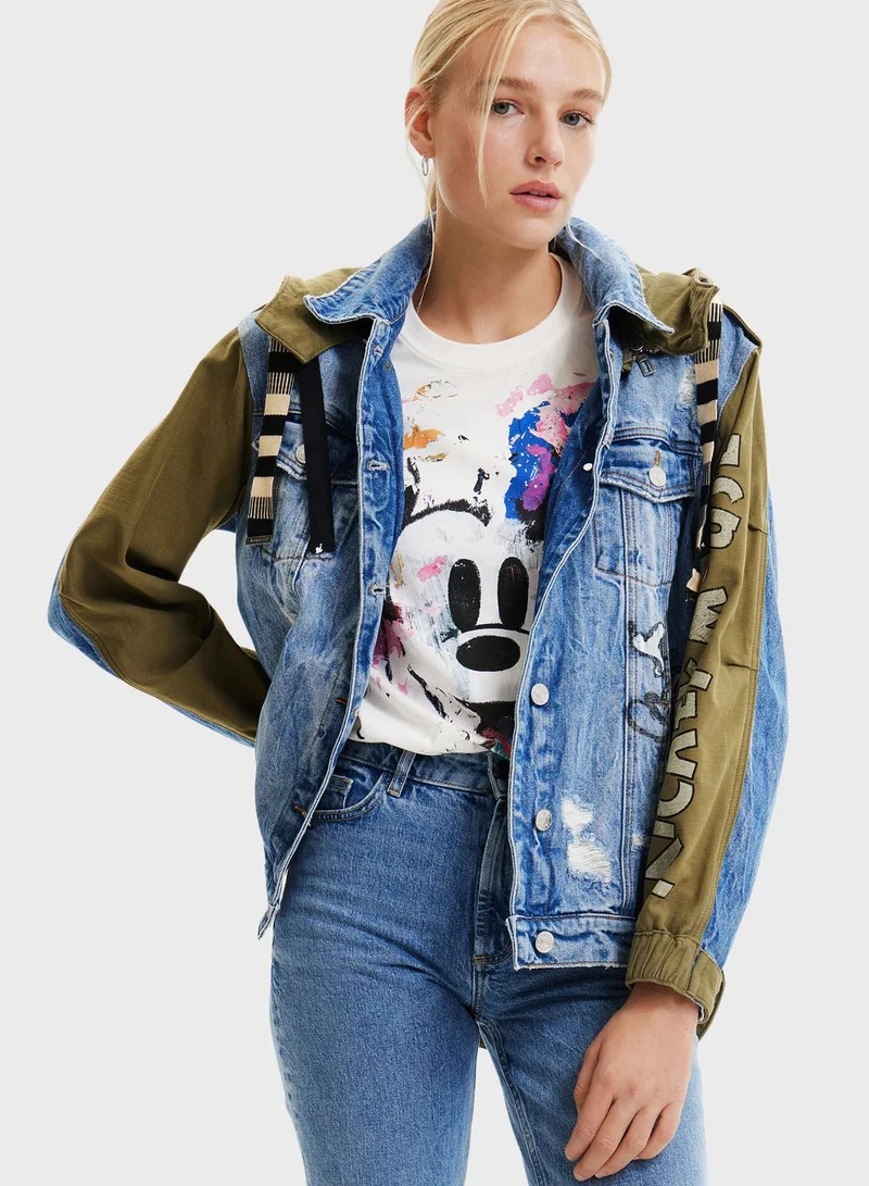 DESIGUAL Pocket Detail Denim Jacket