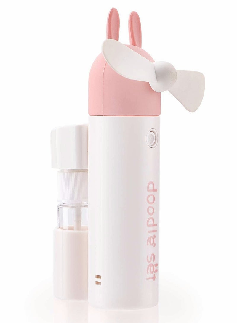 Zikra Handheld Fan, Mini Fan,Portable Misting Fan, USB Rechargeable Fan. 1200mAh Battery Operated for 6 Hrs Continuous Work. (Pink) - Image 1