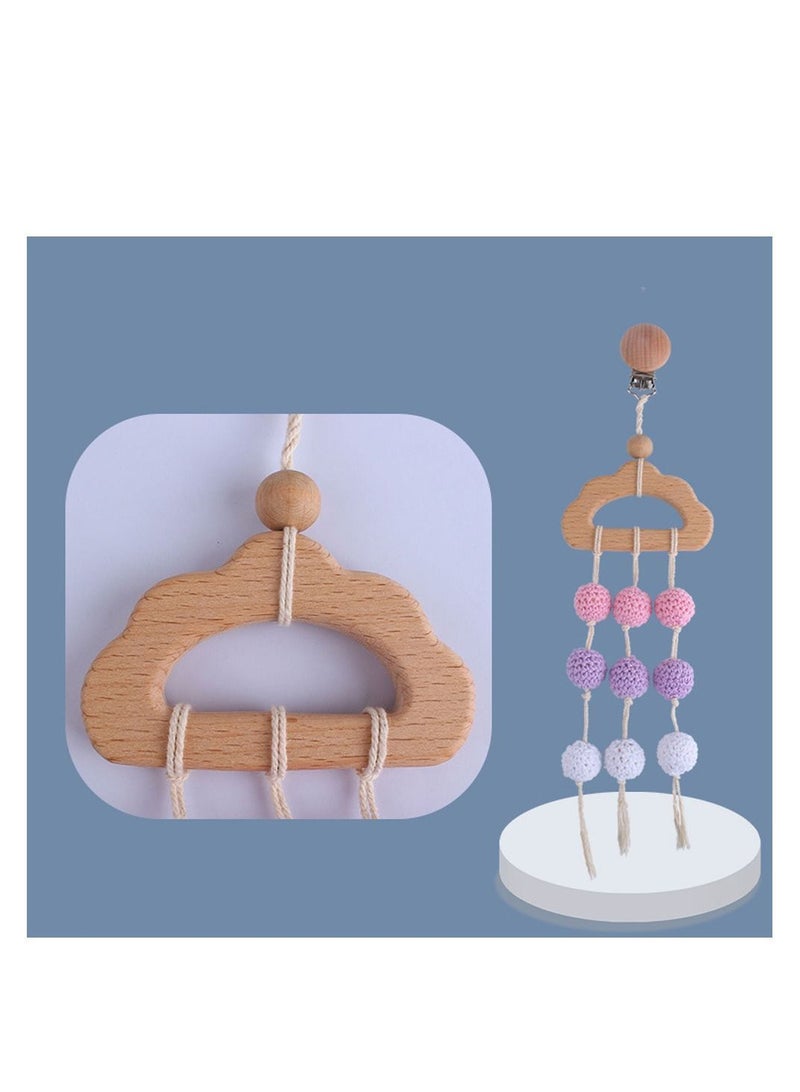 NIBEMINENT Hanging Baby Wooden Toys Play Gym Wood Teether Rings Activity Nursing Game Rattle Pendant Toy Newborn Crib Sense Sensory  - Image 1
