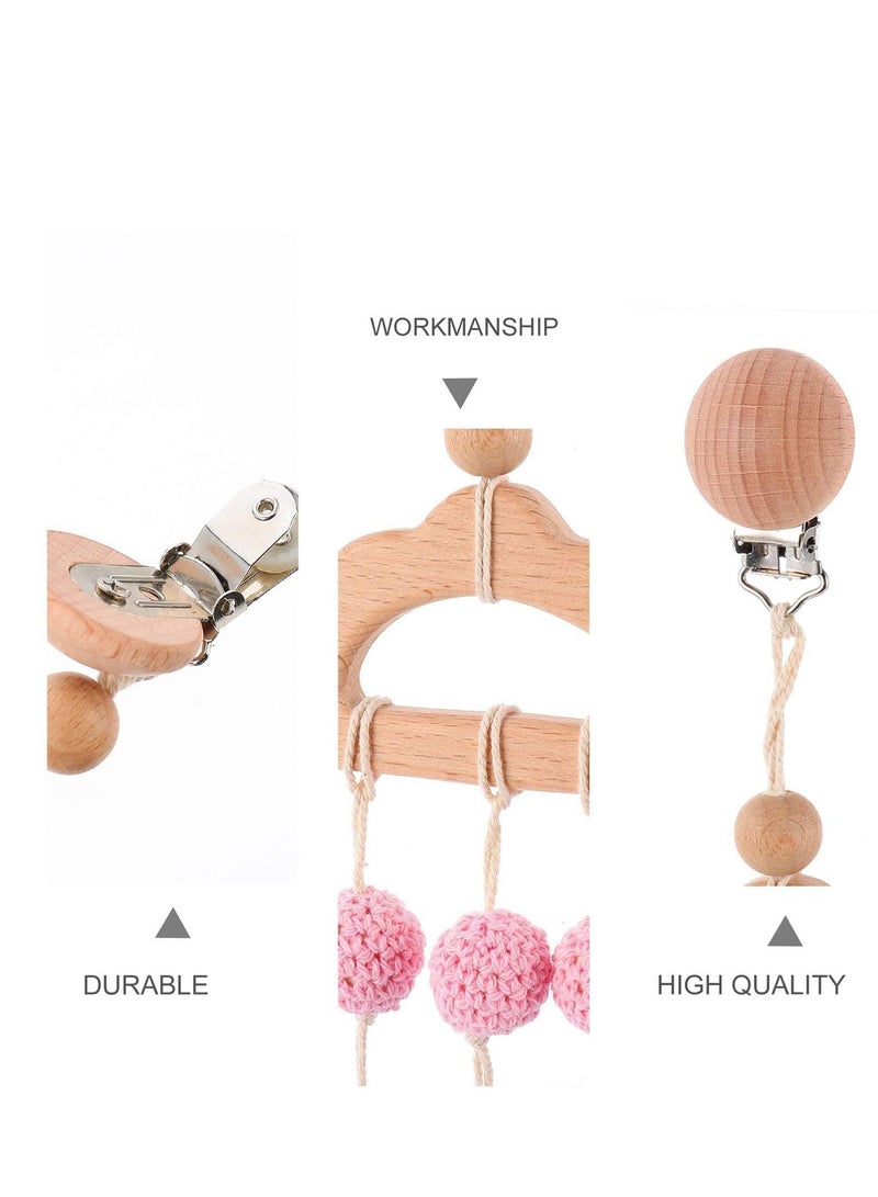 NIBEMINENT Hanging Baby Wooden Toys Play Gym Wood Teether Rings Activity Nursing Game Rattle Pendant Toy Newborn Crib Sense Sensory  - Image 3
