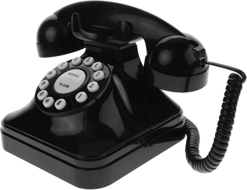 Mobestech Vintage Retro Phone for Home and Office Antique Style Landline Elegant Black Design for Vintage Decor and Classic Interior Setup - Image 1