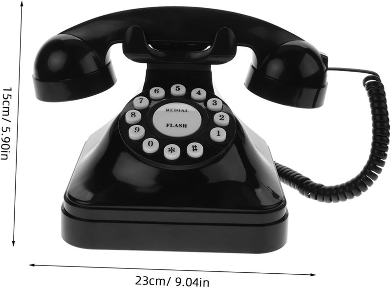 Mobestech Vintage Retro Phone for Home and Office Antique Style Landline Elegant Black Design for Vintage Decor and Classic Interior Setup - Image 2
