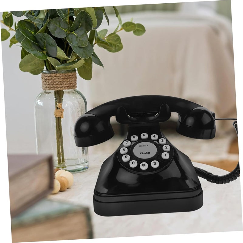 Mobestech Vintage Retro Phone for Home and Office Antique Style Landline Elegant Black Design for Vintage Decor and Classic Interior Setup - Image 4
