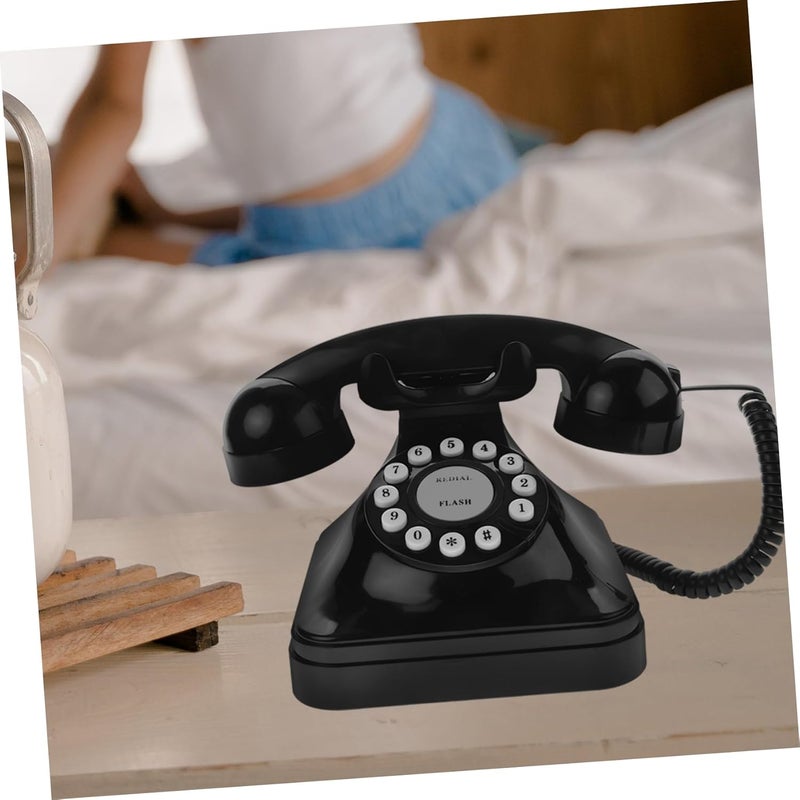 Mobestech Vintage Retro Phone for Home and Office Antique Style Landline Elegant Black Design for Vintage Decor and Classic Interior Setup - Image 5