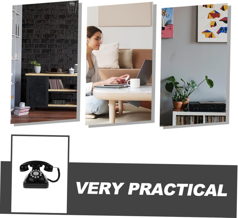 Mobestech Vintage Retro Phone for Home and Office Antique Style Landline Elegant Black Design for Vintage Decor and Classic Interior Setup - Image 3