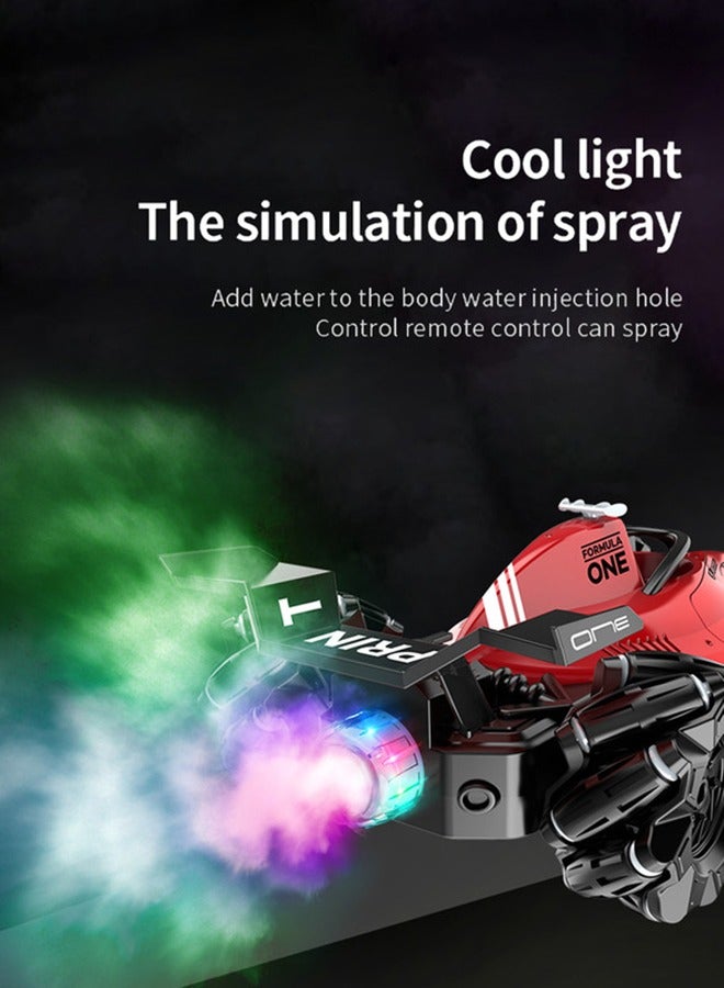 gearbox White Spray R/C Stunt Car with Smoke Effect – 2.4G Remote Control, 360° Rotation, Side Drifting, Sound & Light Effects, 3.7V 1200mAh Battery, Thrilling Stunt Toy, Perfect Gift for Kids Boys aged 7+ - Image 2