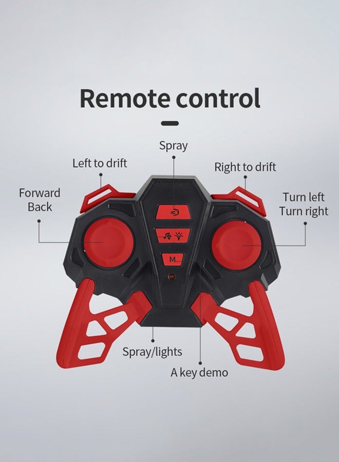gearbox White Spray R/C Stunt Car with Smoke Effect – 2.4G Remote Control, 360° Rotation, Side Drifting, Sound & Light Effects, 3.7V 1200mAh Battery, Thrilling Stunt Toy, Perfect Gift for Kids Boys aged 7+ - Image 3