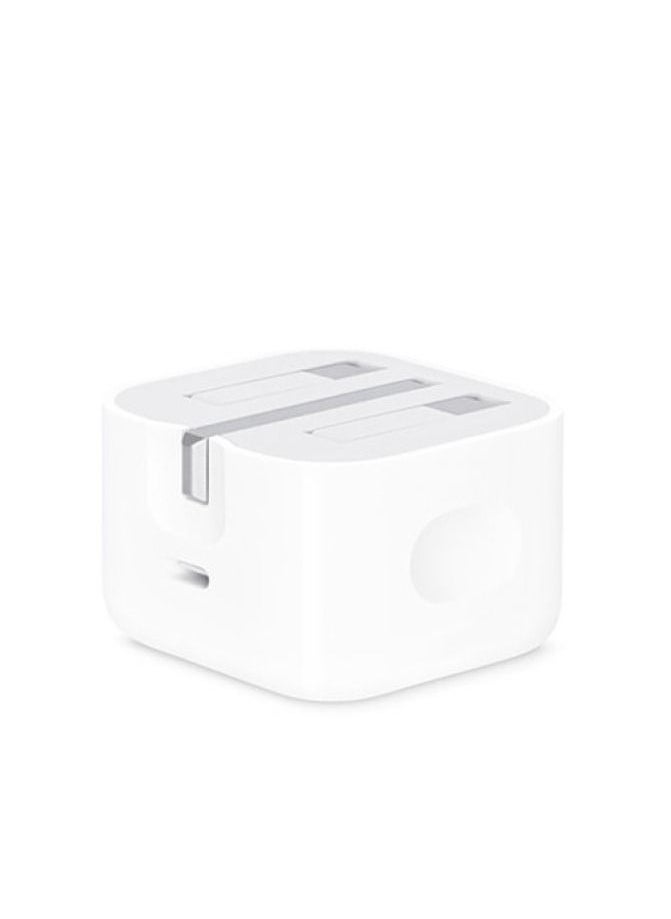 Generic 20W Foldable Fast Charging Wall Adapter Compatible with Apple iPhone 12 Pro Max/11 Pro Max/SE, iPad White  - Image 2
