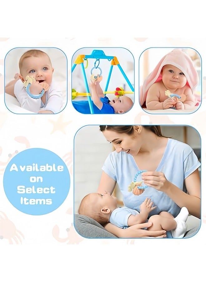 Baby Silicone Teething Ring – Crab & Shell Design, 100% Food Grade Silicone, BPA Free, Teething Relief for 3+ Months, Easy to Clean  - Image 3