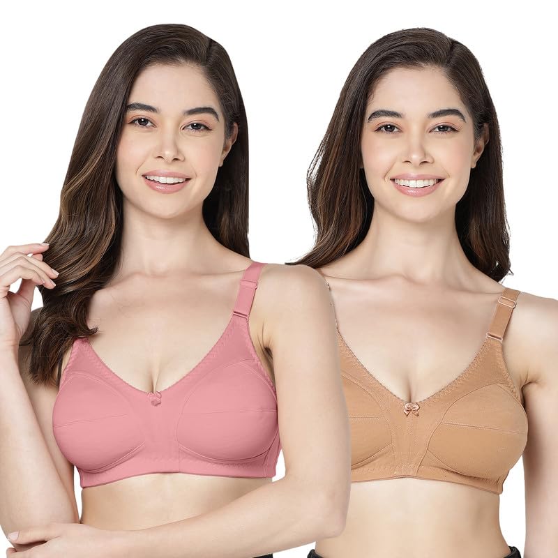 Kalyani Anaya Full Coverage Non-Padded M Frame Minimizer Bra Onion Camel_34B Pack of 2 - Image 1