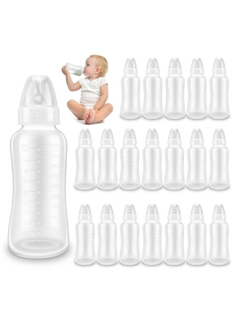 Adando 20 Set Disposable Breast Milk Bottles with Leakproof Lid Newborn Baby Clear Milk Bottle BPA-free Non-toxic Baby Feeding Bottles 100ml Portable Baby Milk Storage Bottles for Little Baby