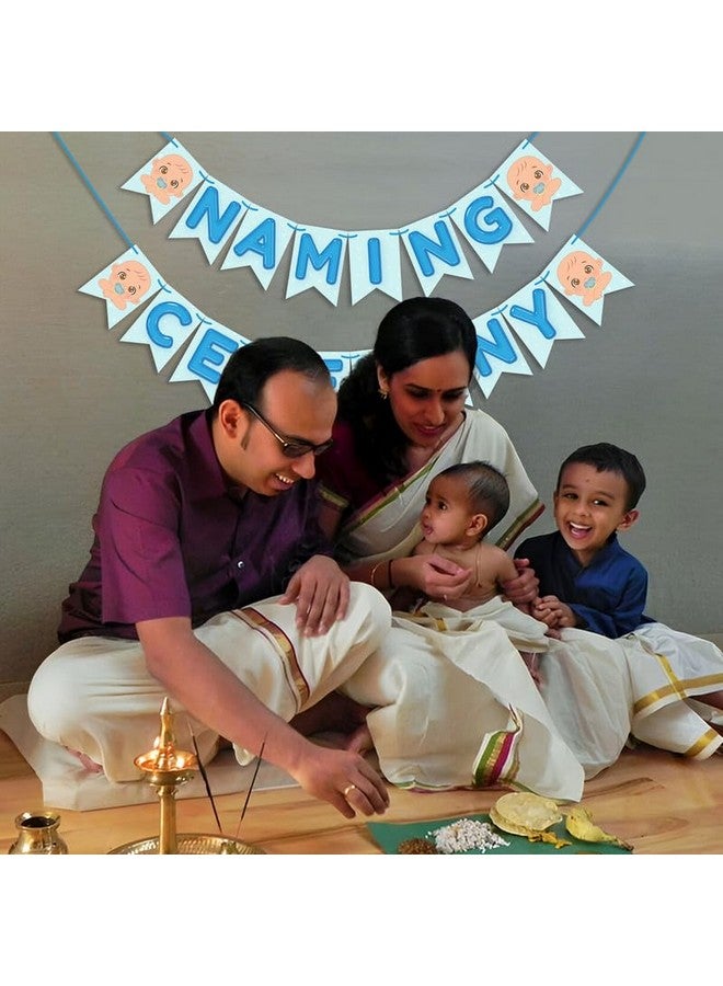 ووبوكس لافتة حفل تسمية WOBBOX بخط أبيض وخلفية زرقاء، طقم زينة حفل التسمية، عنصر زينة حفل التسمية - Image 5