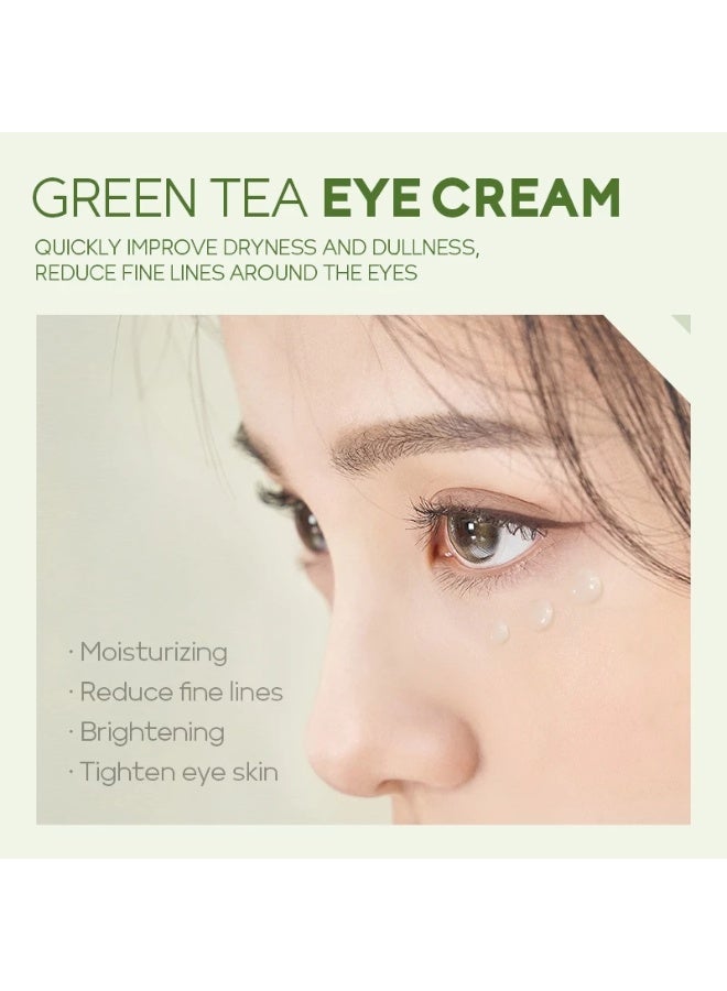 فيني كريم العين بالشاي الأخضر كريم العين المرطب كريم العين المهدئ للعناية ببشرة العين 15g/0.53oz ، شد الجلد يقلل التجاعيد يشد البشرة ترطيب طويل الأمد - Image 2