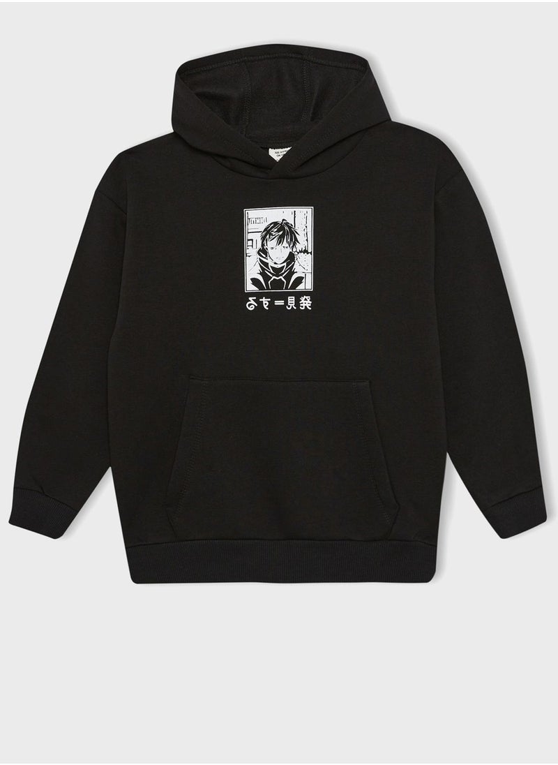 DeFacto - Kids Anime Print Hoodie - Image 1