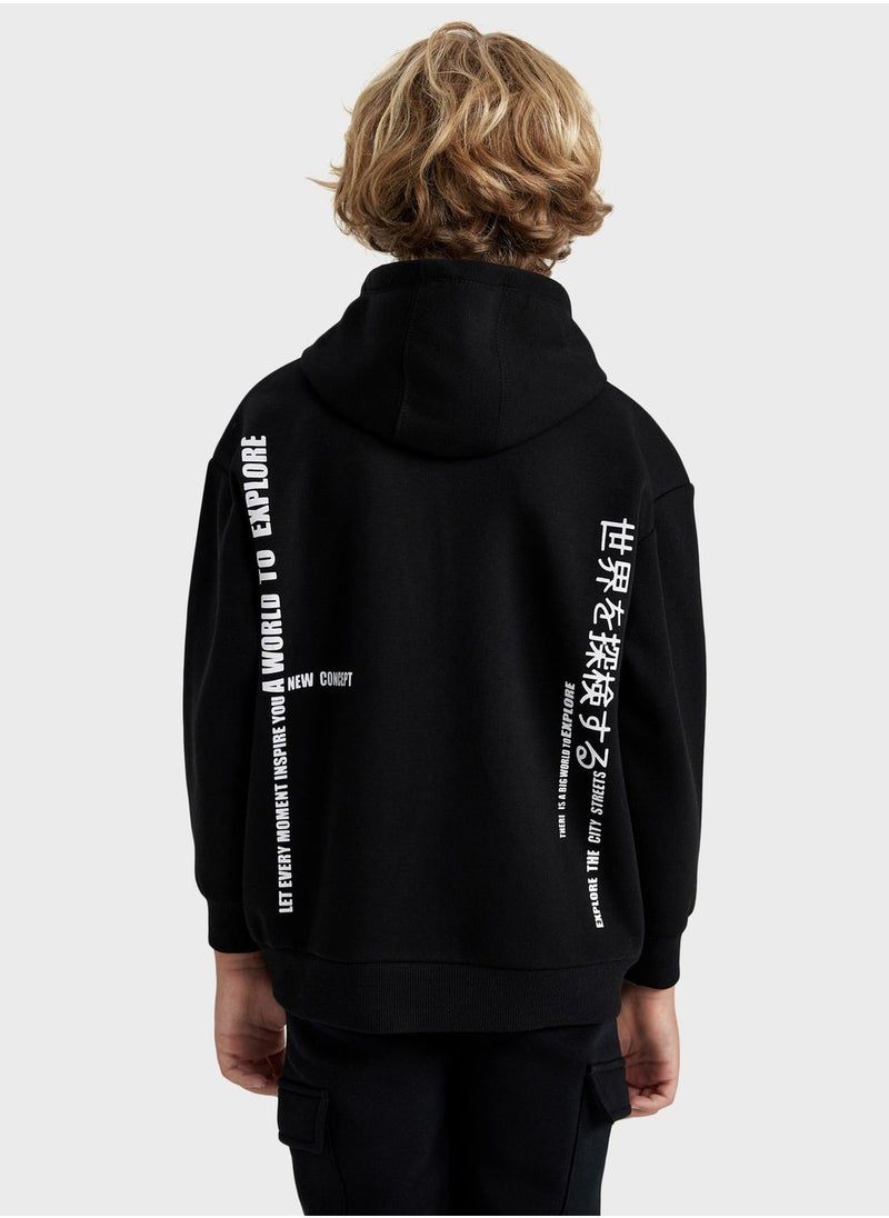 DeFacto - Kids Anime Print Hoodie - Image 1