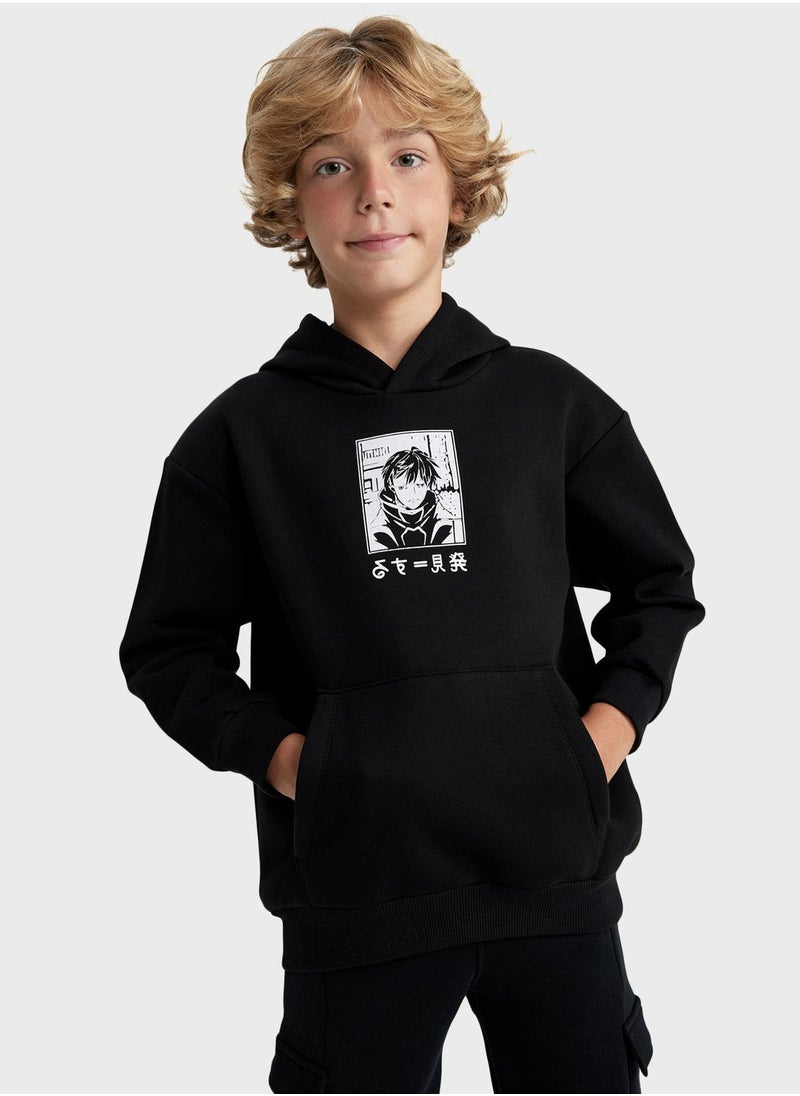 DeFacto - Kids Anime Print Hoodie - Image 1