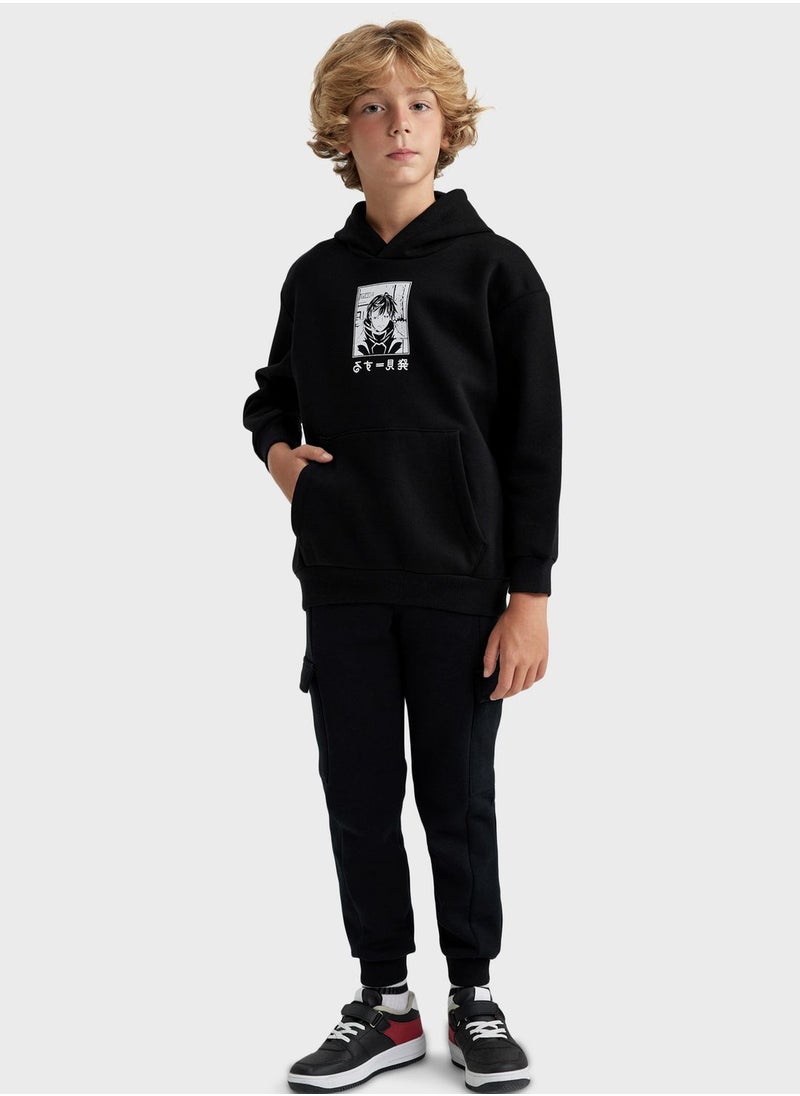 DeFacto - Kids Anime Print Hoodie - Image 1
