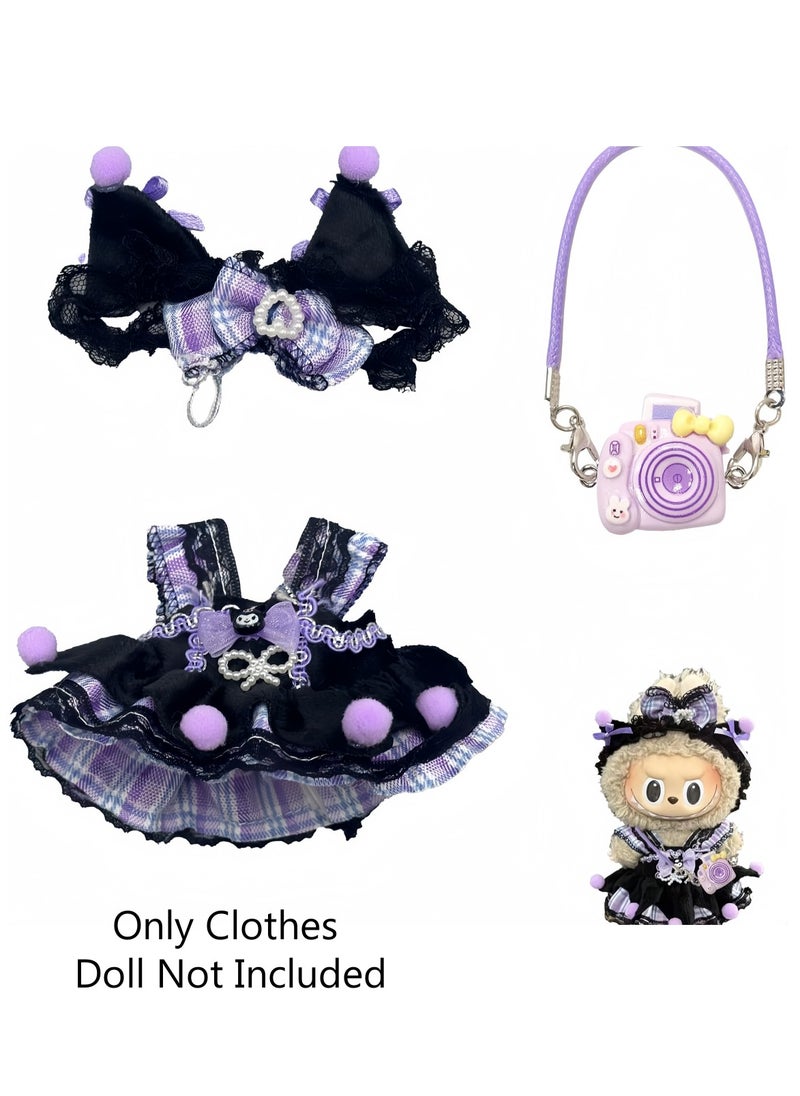 LABUBU 3-Piece Clothes for Labubu Outfit, Exquisite Accessories for Labubu,Cute Clothes Set for 17 cm Labubu Accessories 