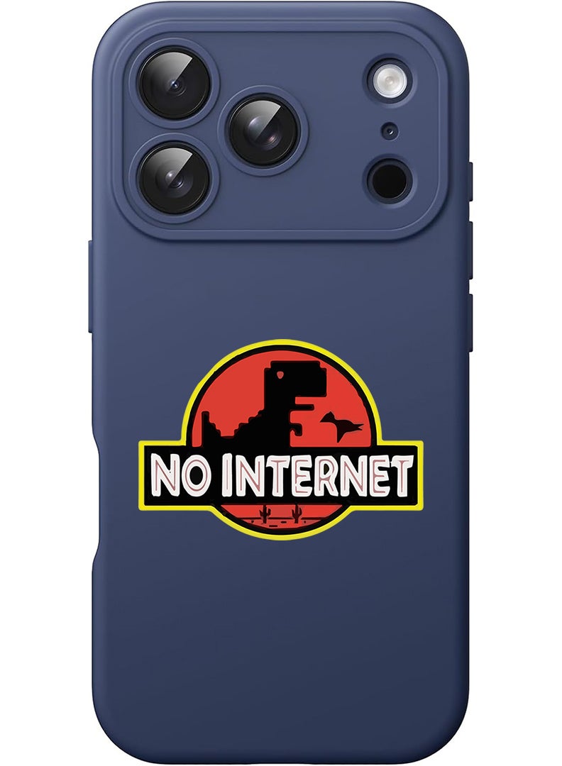 Theodor Protective Slim Fit Case Liquid Silicone Cover with Full Body Protection Anti-Scratch Shockproof Case For Apple iPhone 17 Pro Max (Blue) No Internet - Image 1