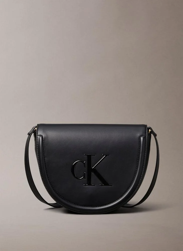 CALVIN KLEIN Logo Raised Saddle Crossbody