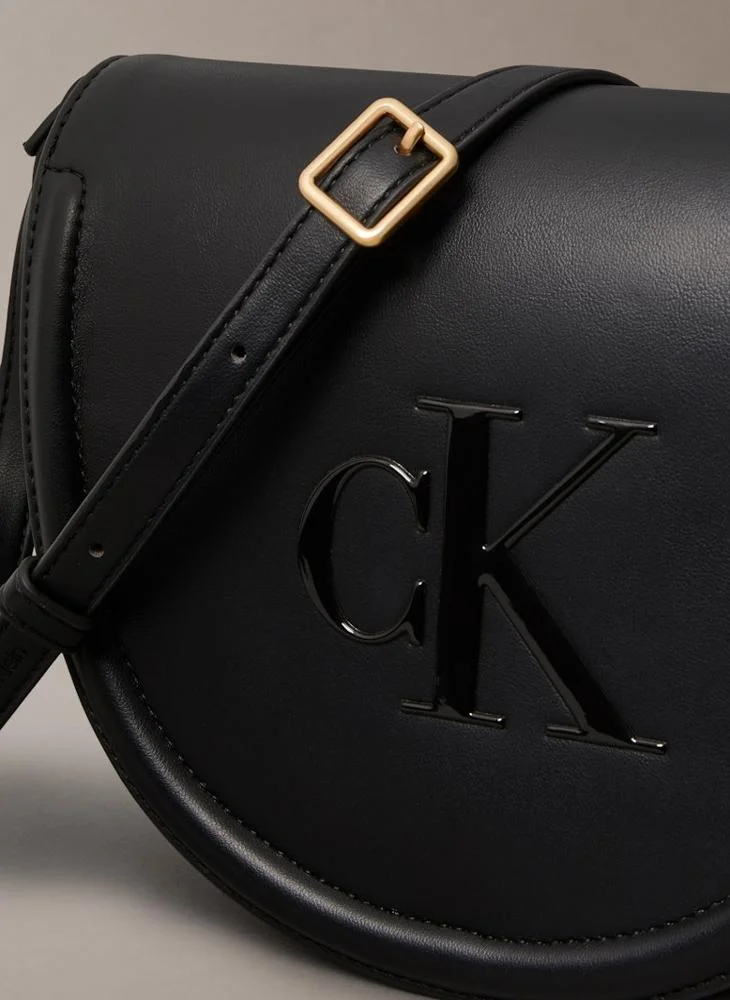 CALVIN KLEIN Logo Raised Saddle Crossbody