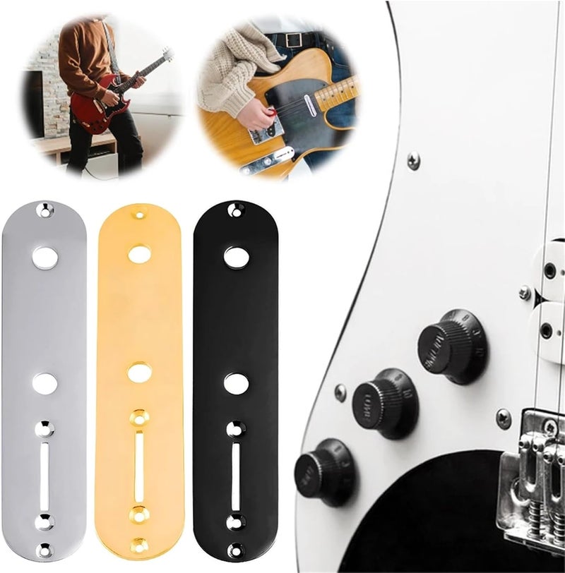 Guitar Control Plate 3PCS Guitar Parts Metal Electric Guitar Control Plate with Screws for Telecaster Guitar for Telecaster(Silver) - Image 3