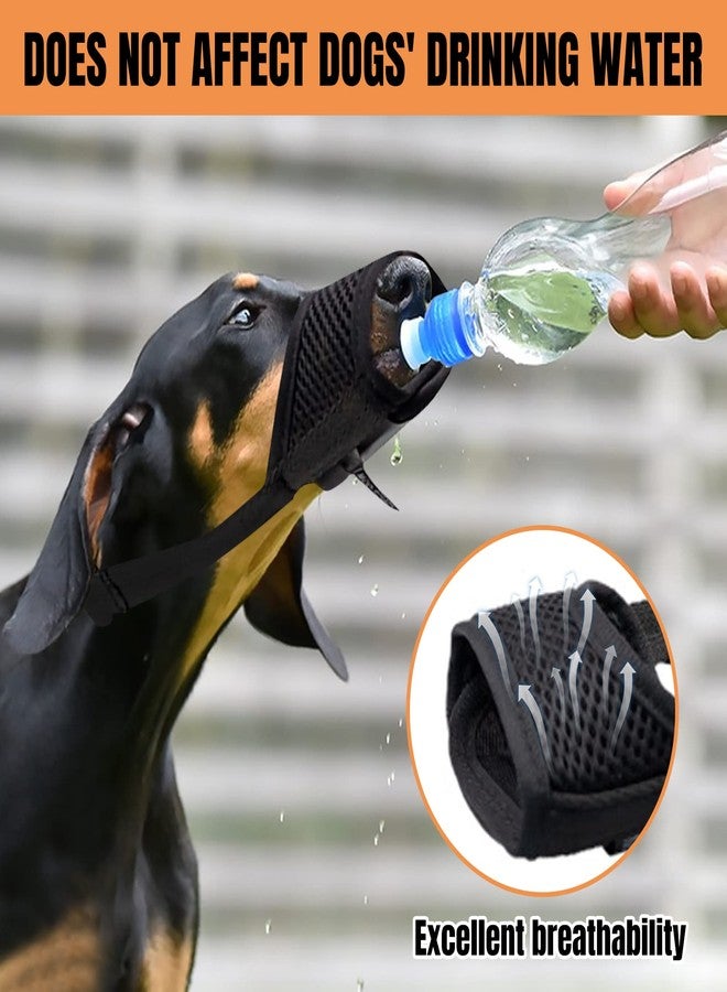 Lxnoap Black Quick Muzzle for Small Dogs Mouth Cover Adjustable Drinkable Comfortable Breathable for Biting Barking Chewing Size L - Image 4